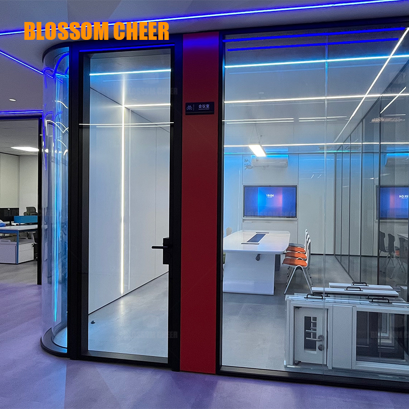 Aluminum Double Glass Panel Interior Movable Partition Wall