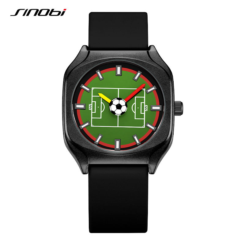 Wristwatches for Men Women Fashion Football Dial Unisex Silicone Waterproof Sports Watches