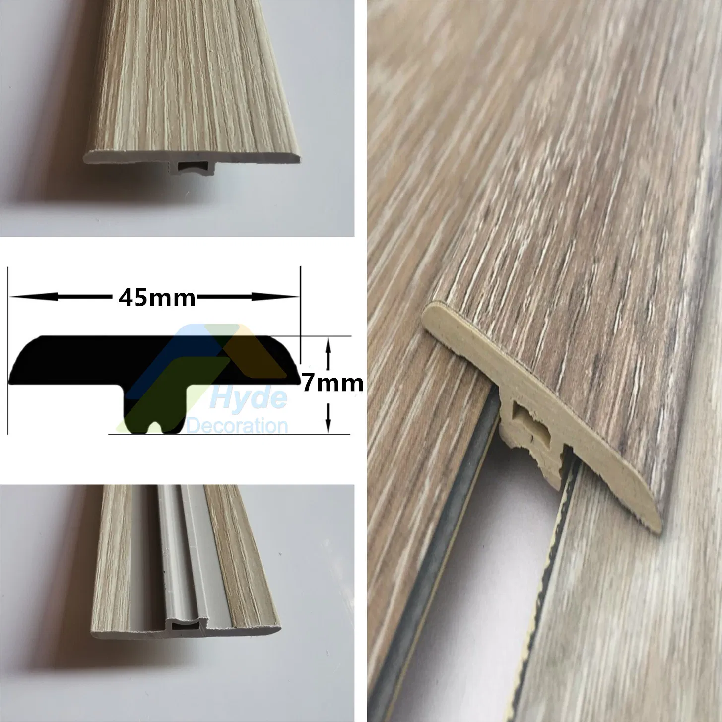 PVC Skirting Board Spc Quarter Round/ Reducer/ End Cap/ T Molding Flooring Accessories