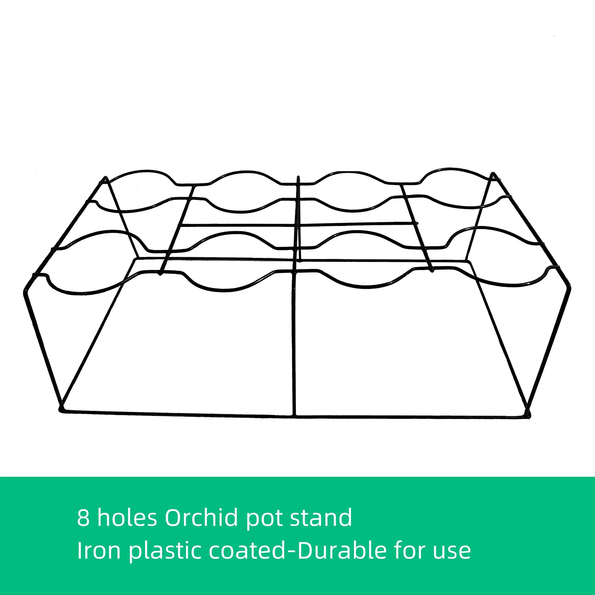 Orchid Pot Flower Stand Iron Plastic Coated 8 Holes Orchid Flowerpot Stand for Gardening Use Easy Transfer and Carry