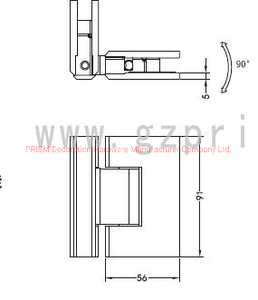 Brass Bathroom Accessories European and American Hot Sale Glass Door Hinge 90 Degree Hinge