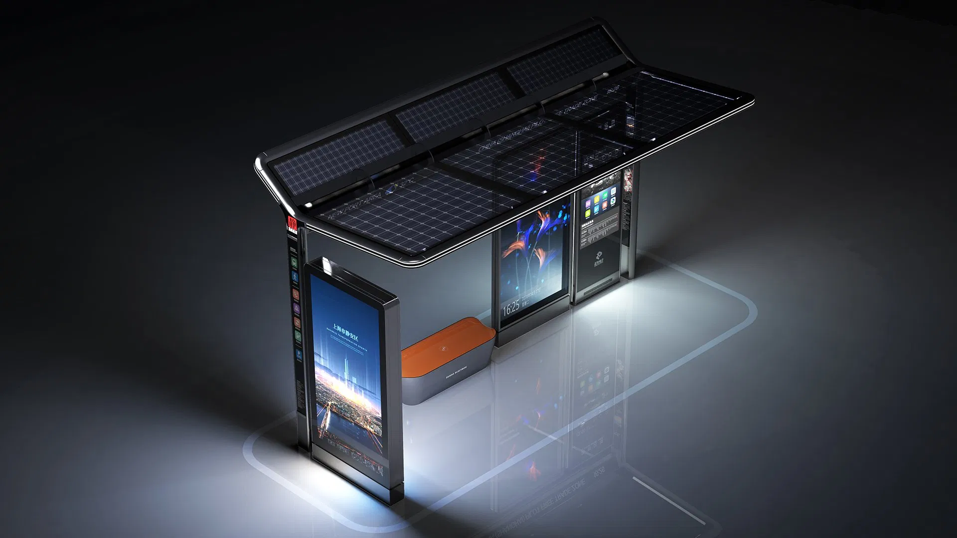 Outdoor Modern Smart Bus Kiosk with Advertising