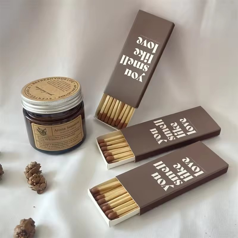 Scented Candle Special Match 75mm Long Wooden Stick Candle Match Wholesale Light Luxury High-End Festival Box Match