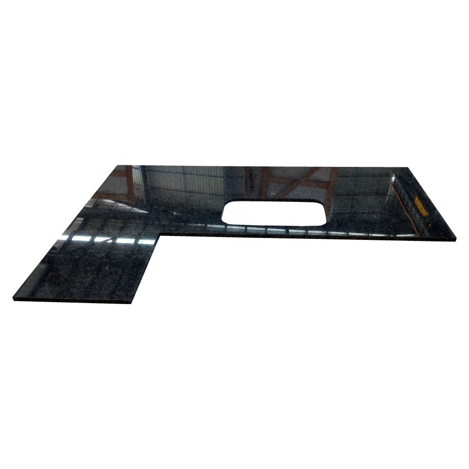 Prefab 3 Cm Polish Laminate Precut Steel Grey Granite Stone Counter Kitchen Tops
