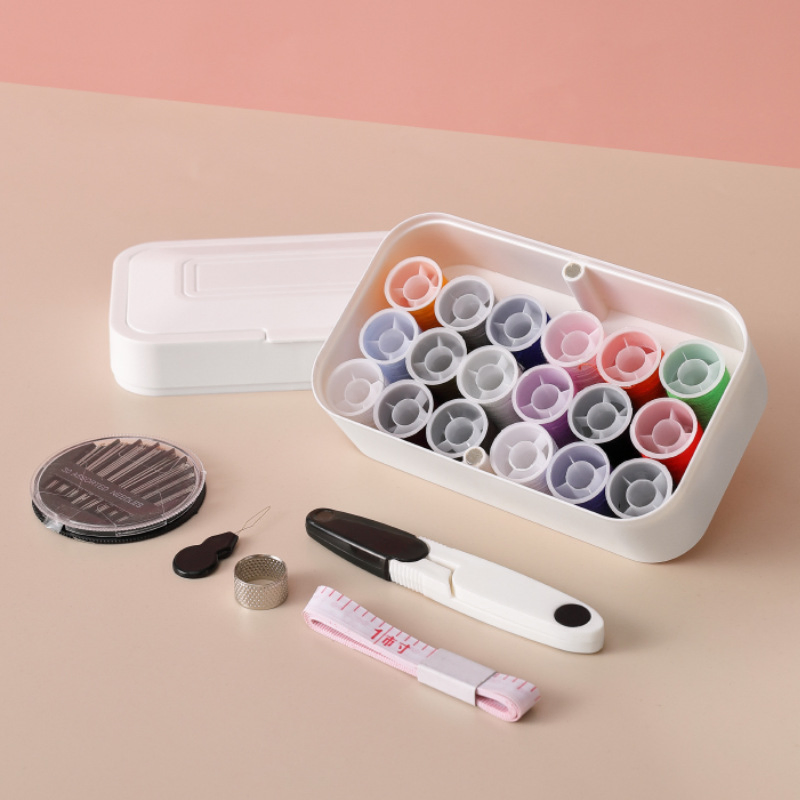 Household Mini Sewing Kit Box for Beginners Use with Travel Accessories