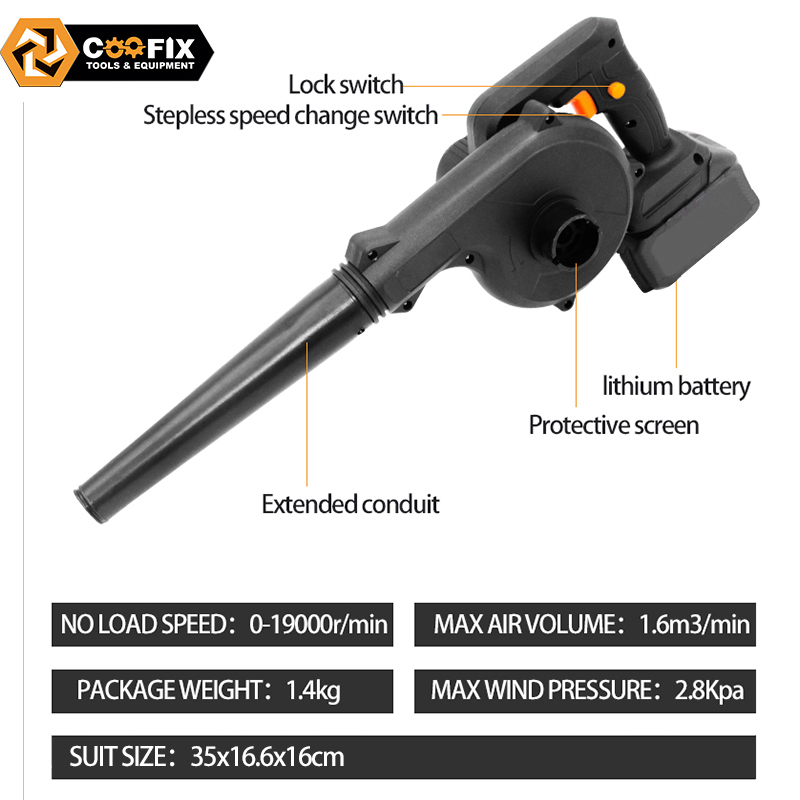 Versatile Cordless Garden Blower Vacuum Max Air Speed 250mph