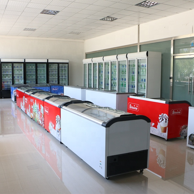 Supermarket Glass Top Open Door Ultra Low Temperature Congelador De Helados Chest Deep Freezer/Ice Cream Display Showcase Fridge/Ice Cream Refrigerator