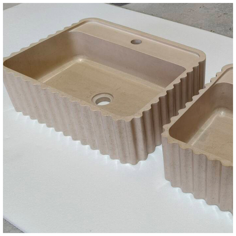 Creme Fatima Limestone Rectangle Floating Sinks