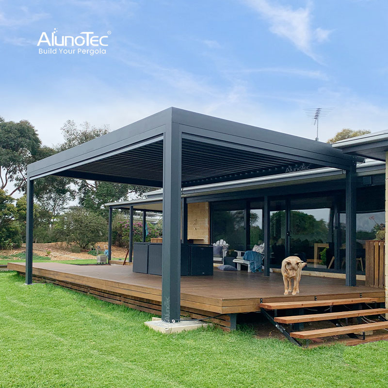 Motorized Manual Waterproof Aluminum Pergola Patio Cover Louver Roof Garden Gazebo Outdoor Awning Canopy Aluminium Pergola