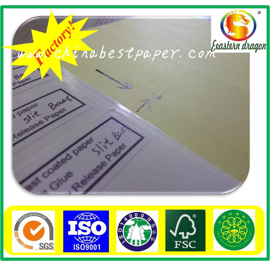 White Color Adhesive Paper 85g/adhesive paper gloss face