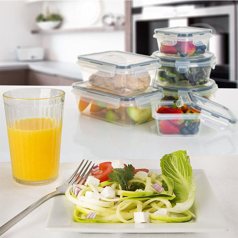 24 PCS BPA-Free Strong Lid Sealed Box Set Plastic Lunch Storage Container Transparent Kitchen Food Kitchen Organizers