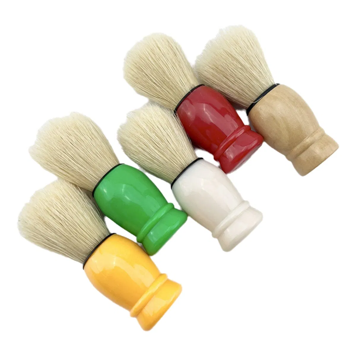 Custom Multi Color Beard Care Tool Wood Handle Hair Salon Nylon Shaving Brush