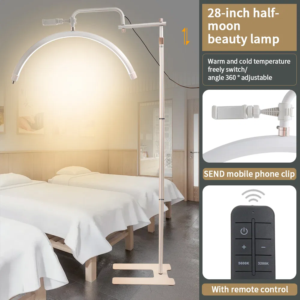 28inch LED Lamp Half-Moon Beauty Lamp for Beauty Salon (Cosmetology/Tattoo/Manicure/Eyelash)