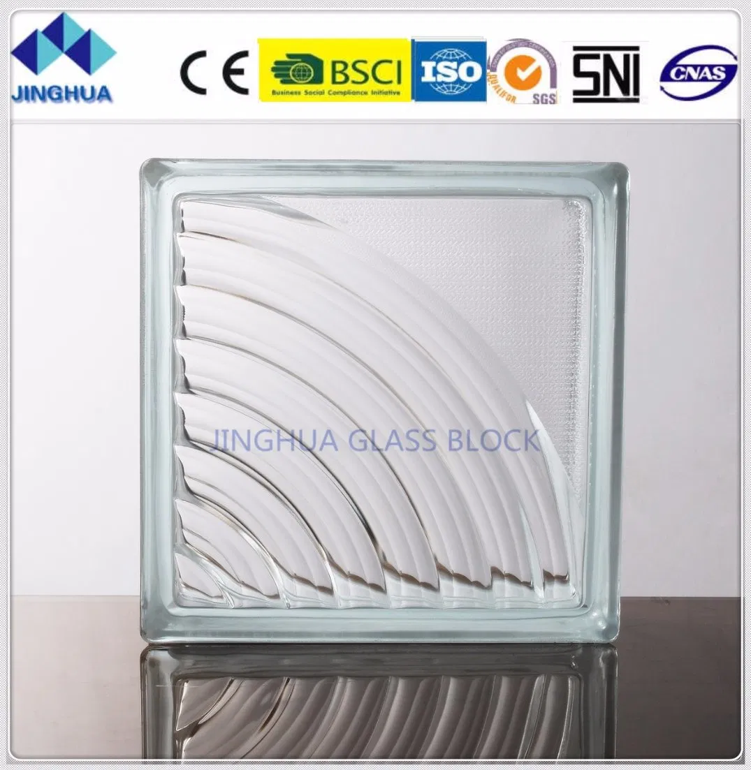 High Quality Best Price 190*190*80mm Clear Patterns Hollow Glass Block/Brick