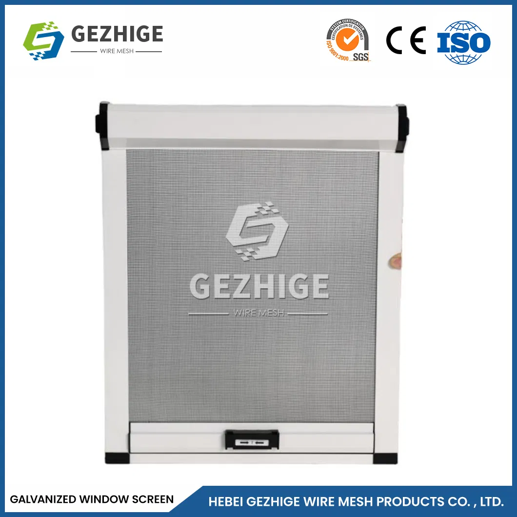 Gezhige Best Retractable Window Screens Factory 16X16 14X14 Mesh Size Zinc Plated Window Mesh China Never Rust Durable Galvanized Steel Mesh Screen