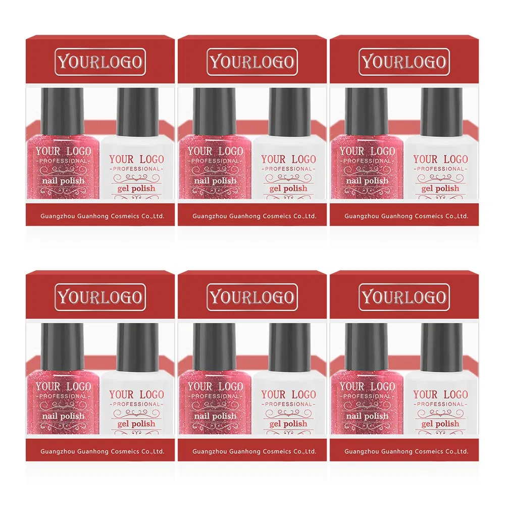 Red Color Glitter Nail Dipping Powder Match Gel Polish and Nail Lacquer