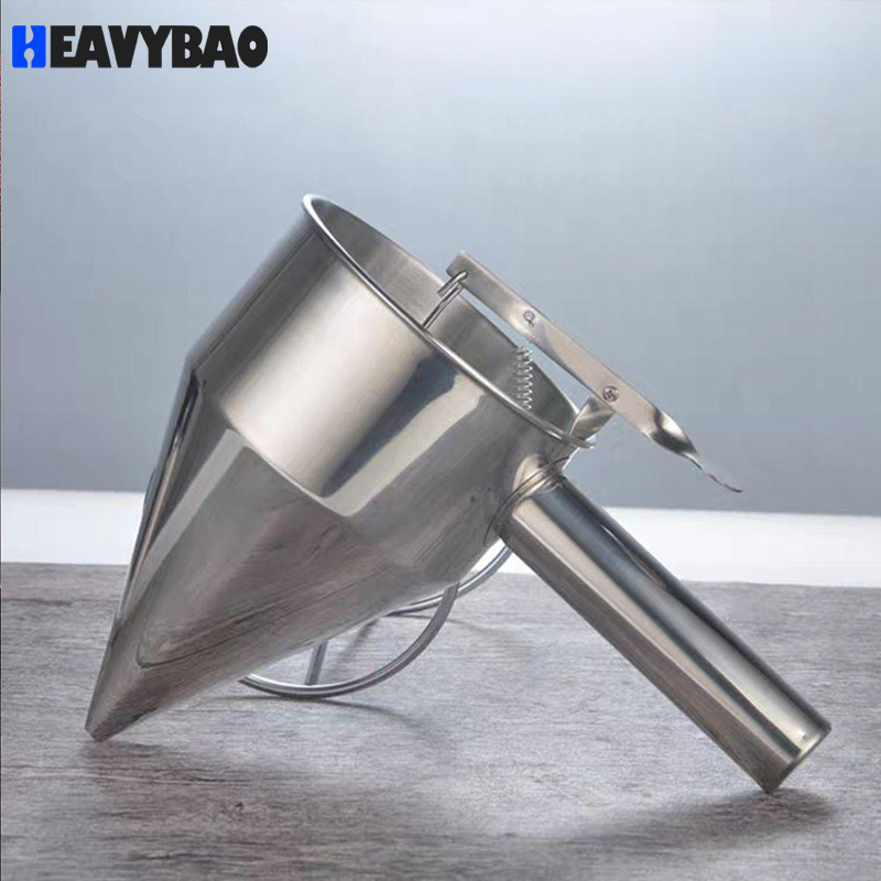 Heavybao Stainless Steel Waffle Batter Dispenser Cooking Tool Funnel