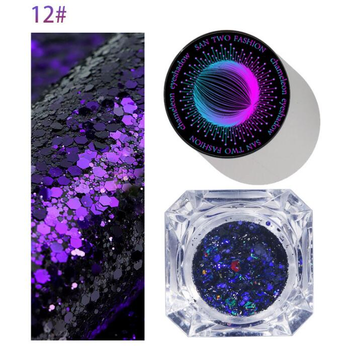 Glitter Eye Makeup Vegan Customized Logo High Pigment Chameleon Colourful Sequins Eyeshadow