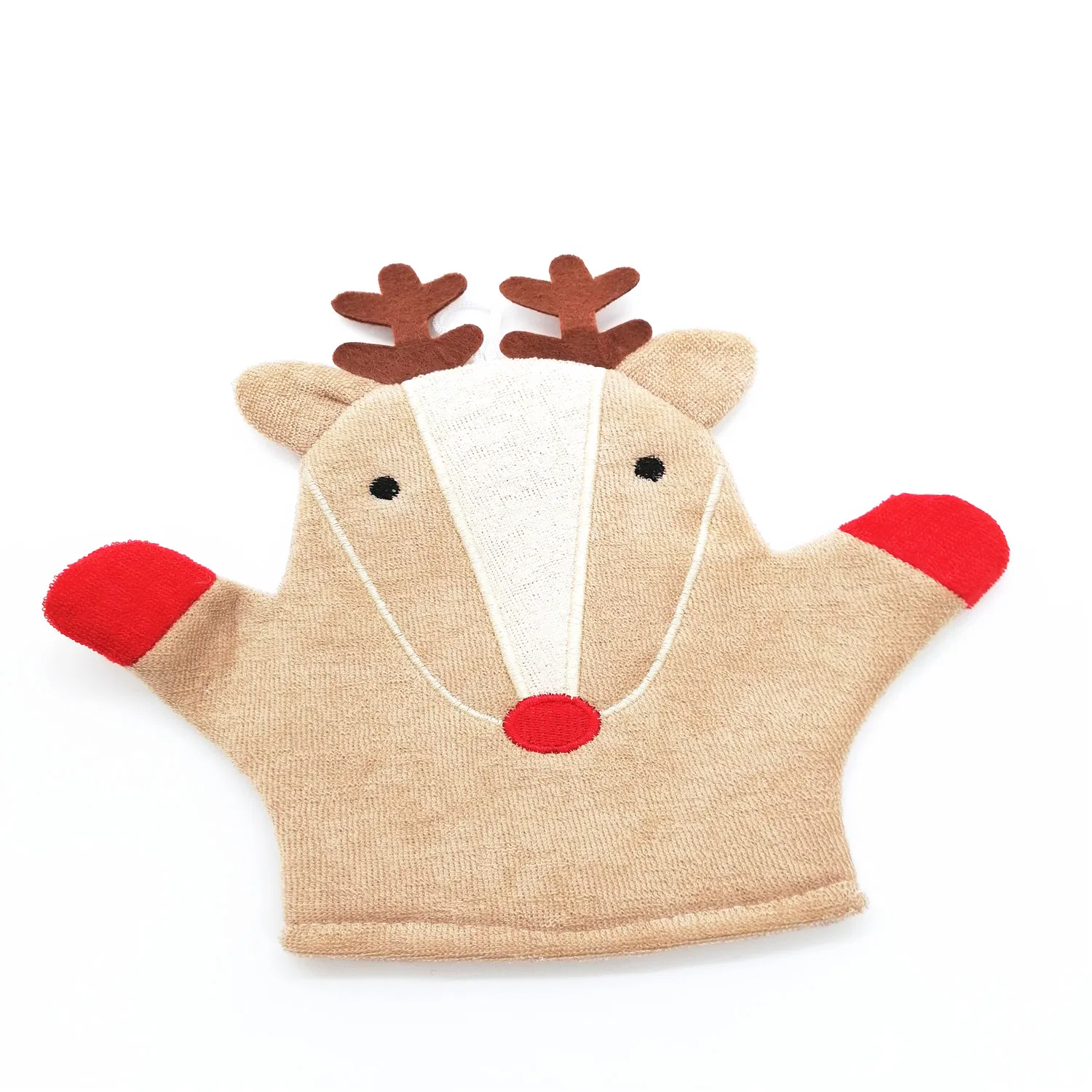 Toddler Bath Mitts Exfoliating Washcloths Cute Deer Rubbling Towel Shower Gloves Baby Soft Cotton Foam Bath Sponge