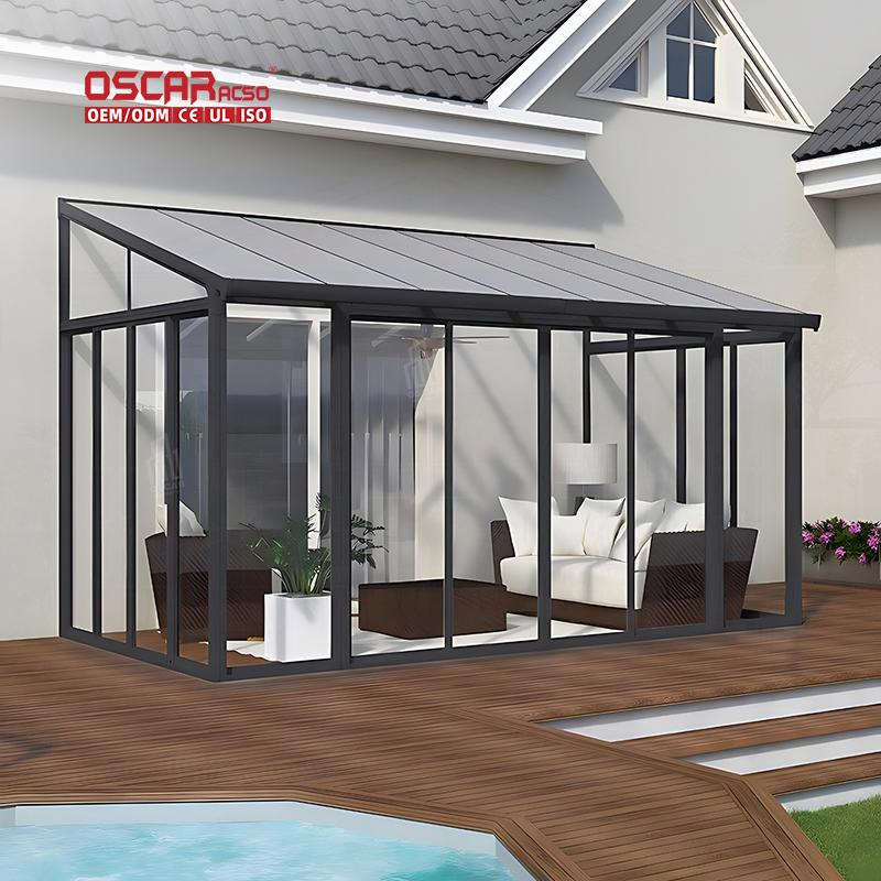 Pergola Aluminum Louvre Shade Glass Wall System Outdoor Indoor Patio Garden Conservatory Roof Pergola Louvre Sunroom