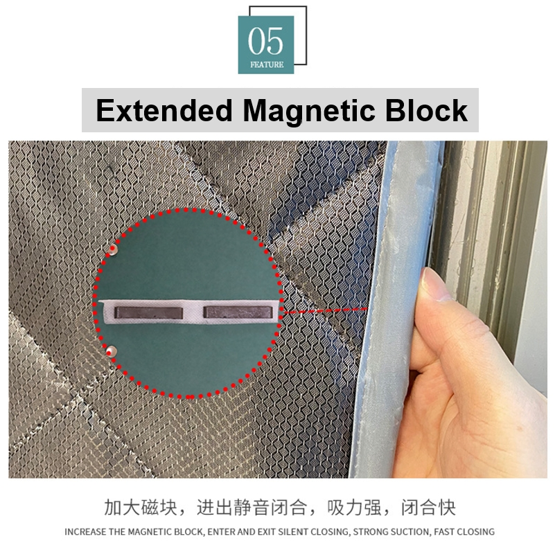 Magnetic Thermal Insulated Door Curtain Quilted Waterproof Oxford Fabric Thicken Cotton Fill Winter Cover Keep Cold Draft out