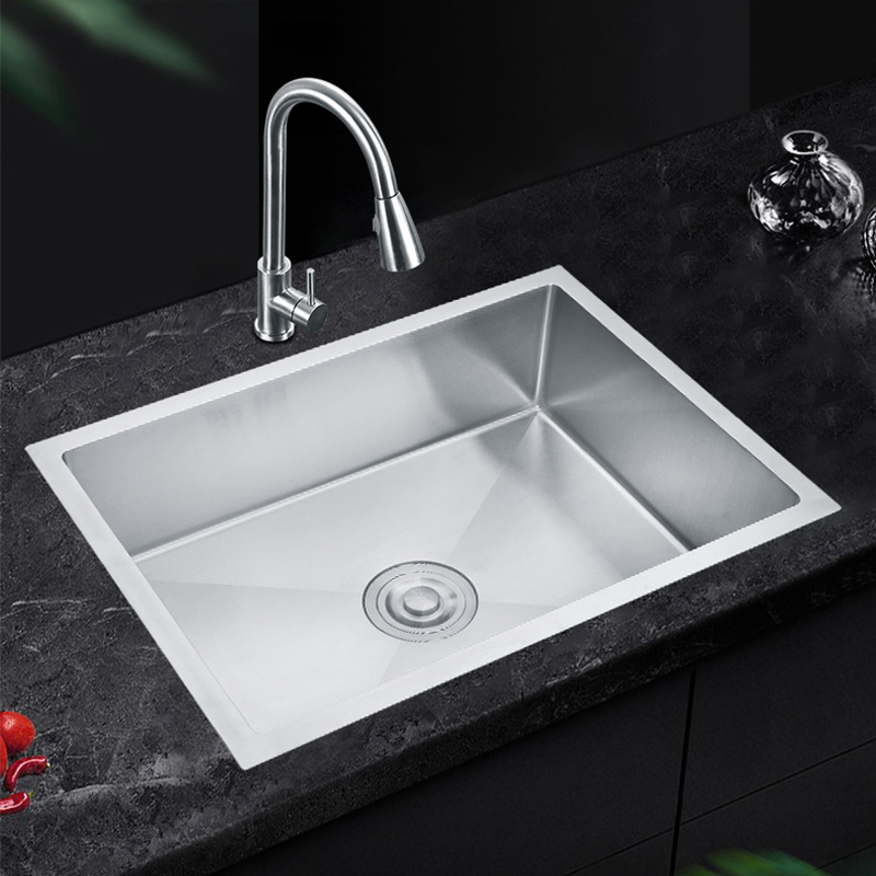 Modern Handmade Stainless Steel Single Bowl Bottom Installation Kitchen Sink Fregadero Cocina