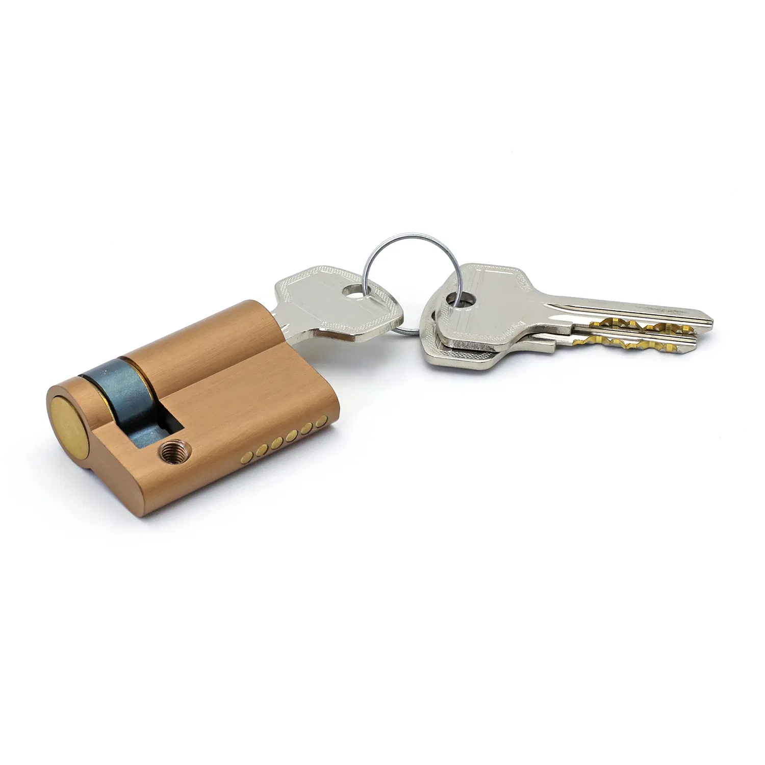 Multi Functional Knob Half Open Brass One Side Key Door Lock Cylinder