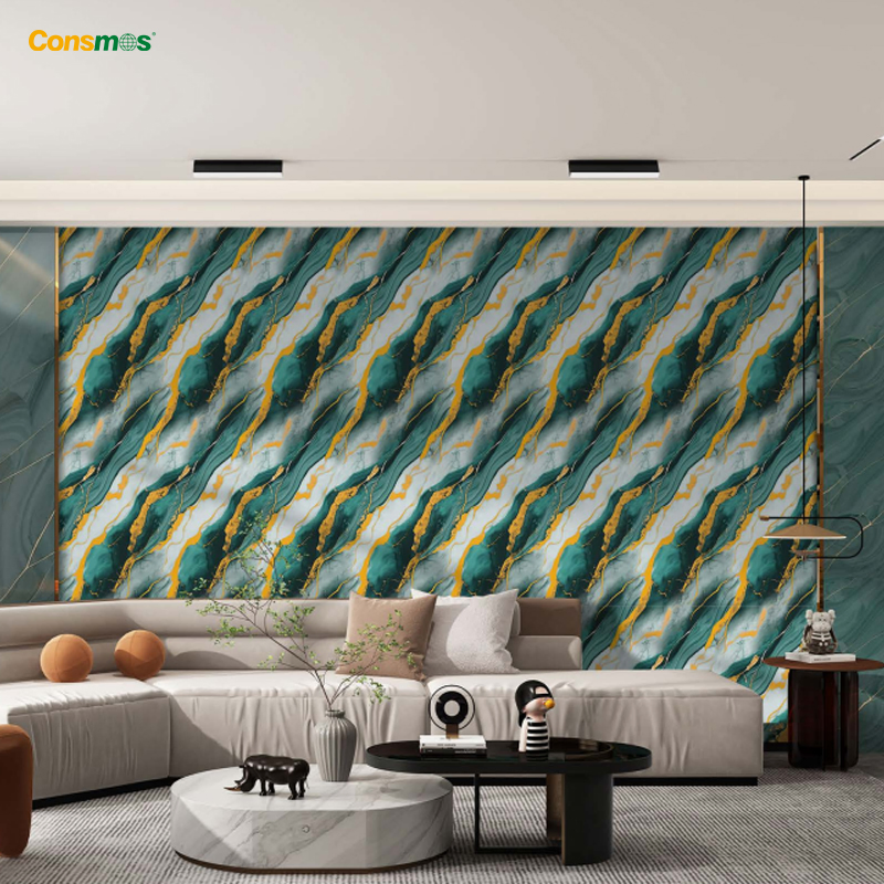 Роскошные золотые 3D обои из ПВХ с пеной PE