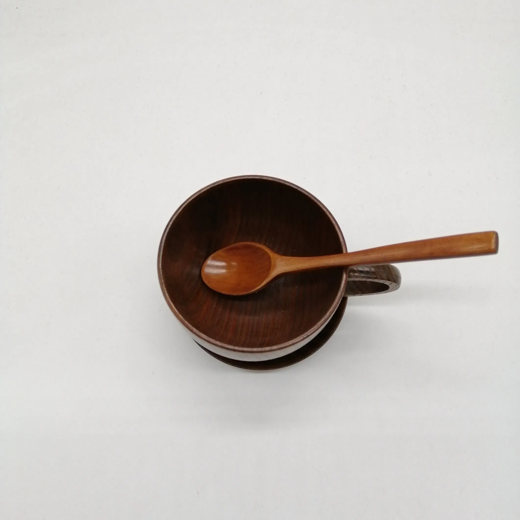 Freely Combinable Wooden Dishes and Spoons Set Daily Simple Service Wooden Cups