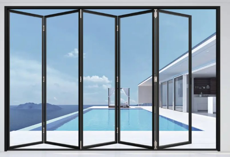Factory Price Wholesale Tri-Folding Glass Door Partition Curtain Wall Bi-Folding Glass Patio Door