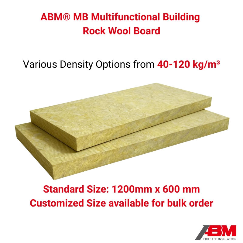 ABM® 40-120kg/m³ CE Certified Rock Wool 0.037W/ (M. K) Multifunctional Building Curtain Wall System/Construction Thermal Insulation Rock Wool Board