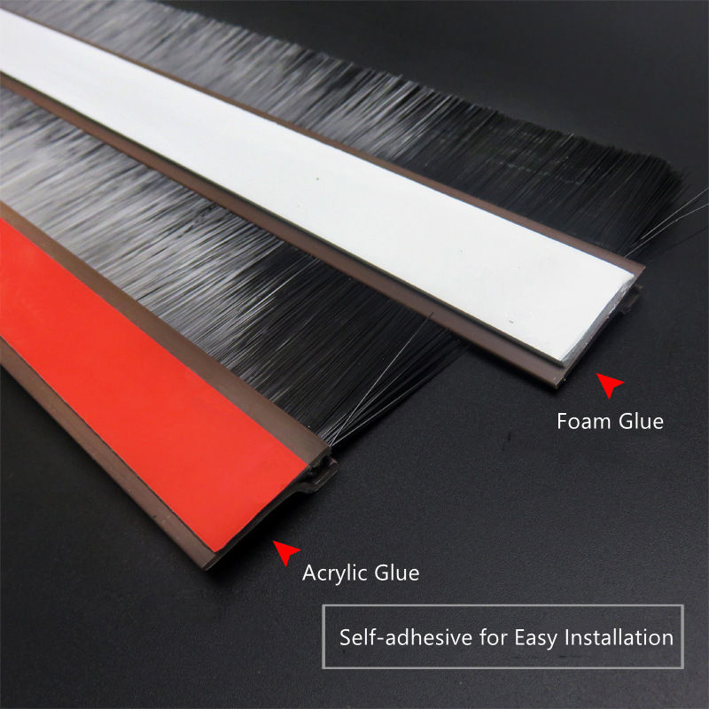 Durable Door Brush Sweep Seal Sliding Door Brush Seal Strip Weather Stripping Easy Mounting