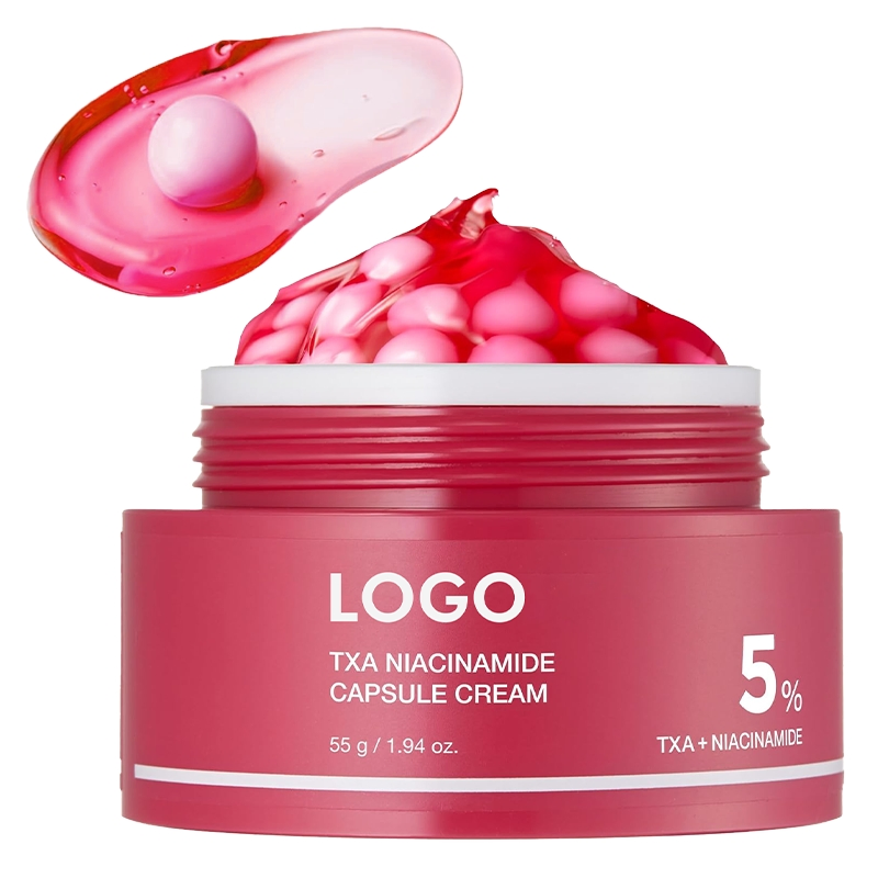 Private Label OEM ODM Natural Niacinamide Improves Uneven Skin Tone 46% Radiance Txa 5% Dual Effect Brightening Capsule Cream