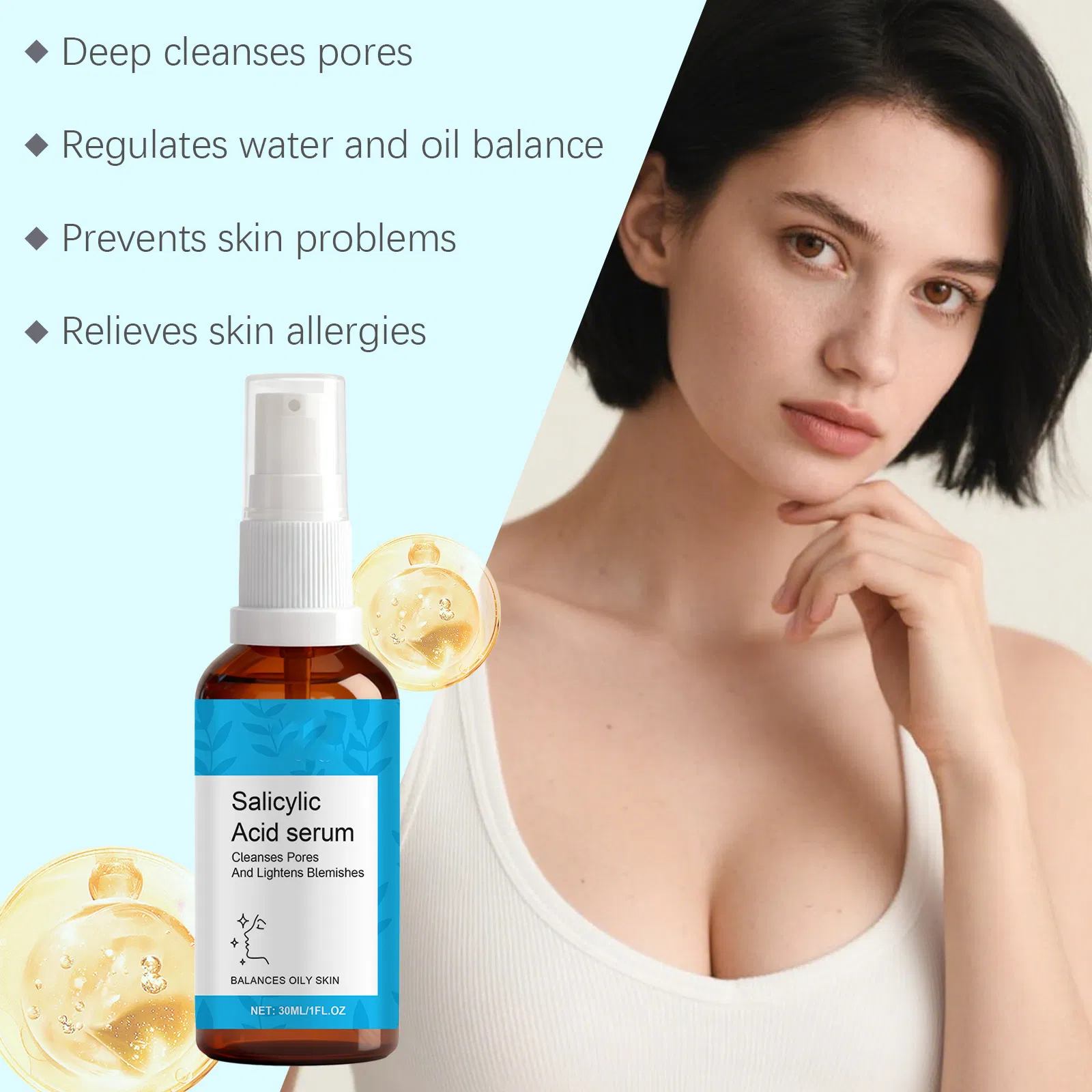 Deep Hydration Hyaluronic Acid Face Mist Cruelty-Free Anti-Aging Moisturizer Natural Makeup Salicylic Acid Face Spray