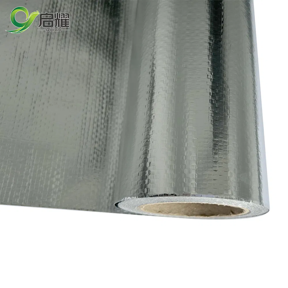 Aluminum Foil Backed Reinforced Woven PE Fabric Wall Wrap Radiant Barrier
