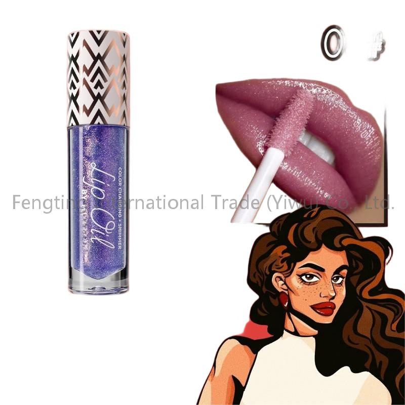 Hot Selling Lips Makeup Glitter Shimmer Shiny Lipgloss Color Changing Lip Oil