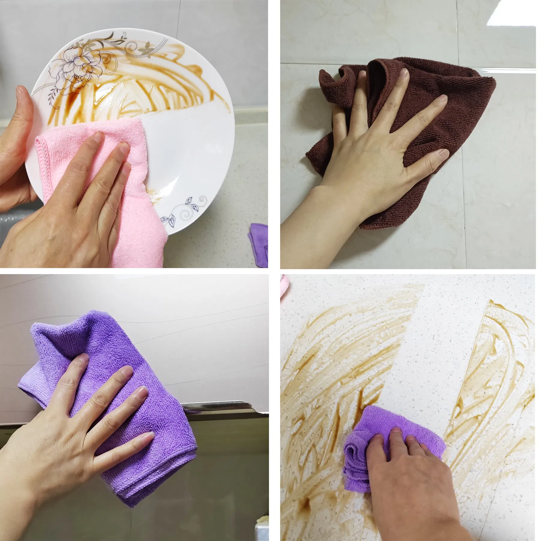 Wholesale Quick Dry Microfiber Car Cleaning Towel with Custom Logo Laser Engraving/Printing/Embroidered