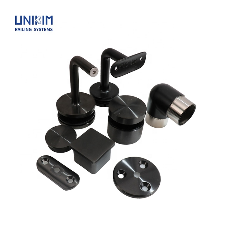 Unikim Factory Black Stainless Steel Railing System Stair Cable Deck