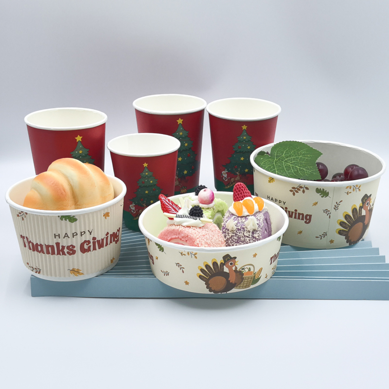 Биоразлагаемая бумажная чашка 8oz с рифлеными стенками