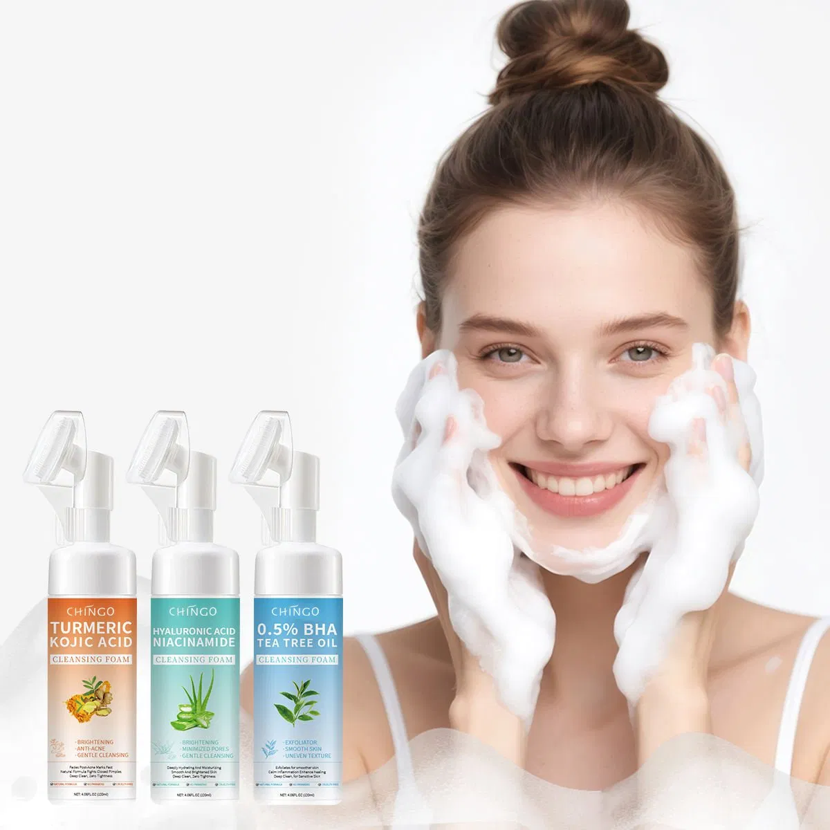 Deep Cleansing Brightening Nourishing Whitening Moisturizing Face Cleanser Foam