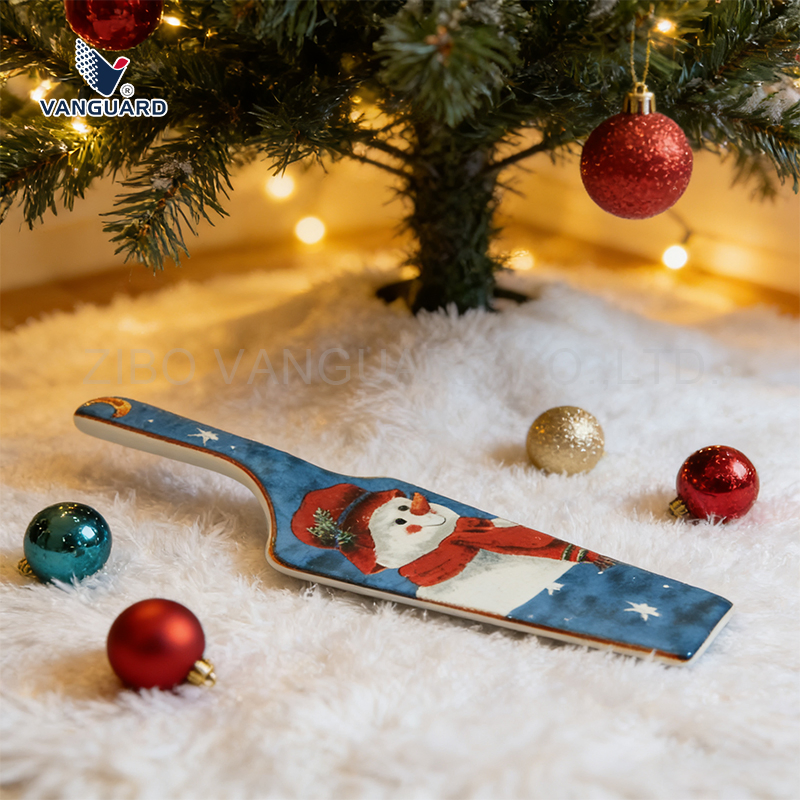 Custom FDA Porcelain Craft Spoon Cute Christmas Ceramic Spoon for Festival