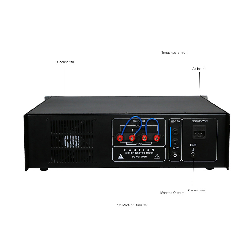 1000W/1200W/1500W/2000W PA Amplifier 3u Pure Rear Stage Power Amplifier