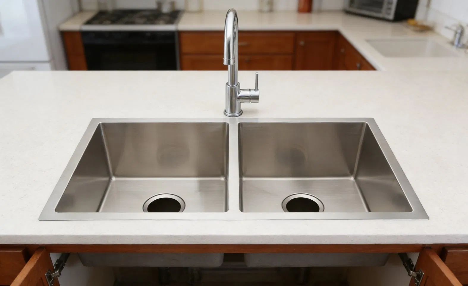 90× 45× 25/25cm Hot Sale Asia&Pacific Region Handmade Double Bowl Cabinet Accessories Countertop Under Mount Stainless Steel Kitchen Sink Hfed9045A