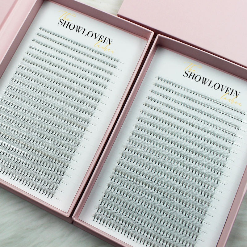 8d 10d 20d Pre Made Lash Fans Trays Long Short Stem Eyelashes