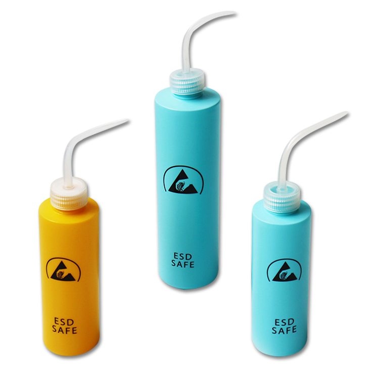 250ml 500ml ESD Wash Bottle Plastic Squeeze Type Antistatic Alcohol Dispenser Safe Bottle