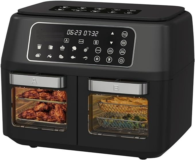 Large Capacity Oil Free Cooking Oven Basket Intelligent Kitchen Appliances Dual Pot Air Fryer