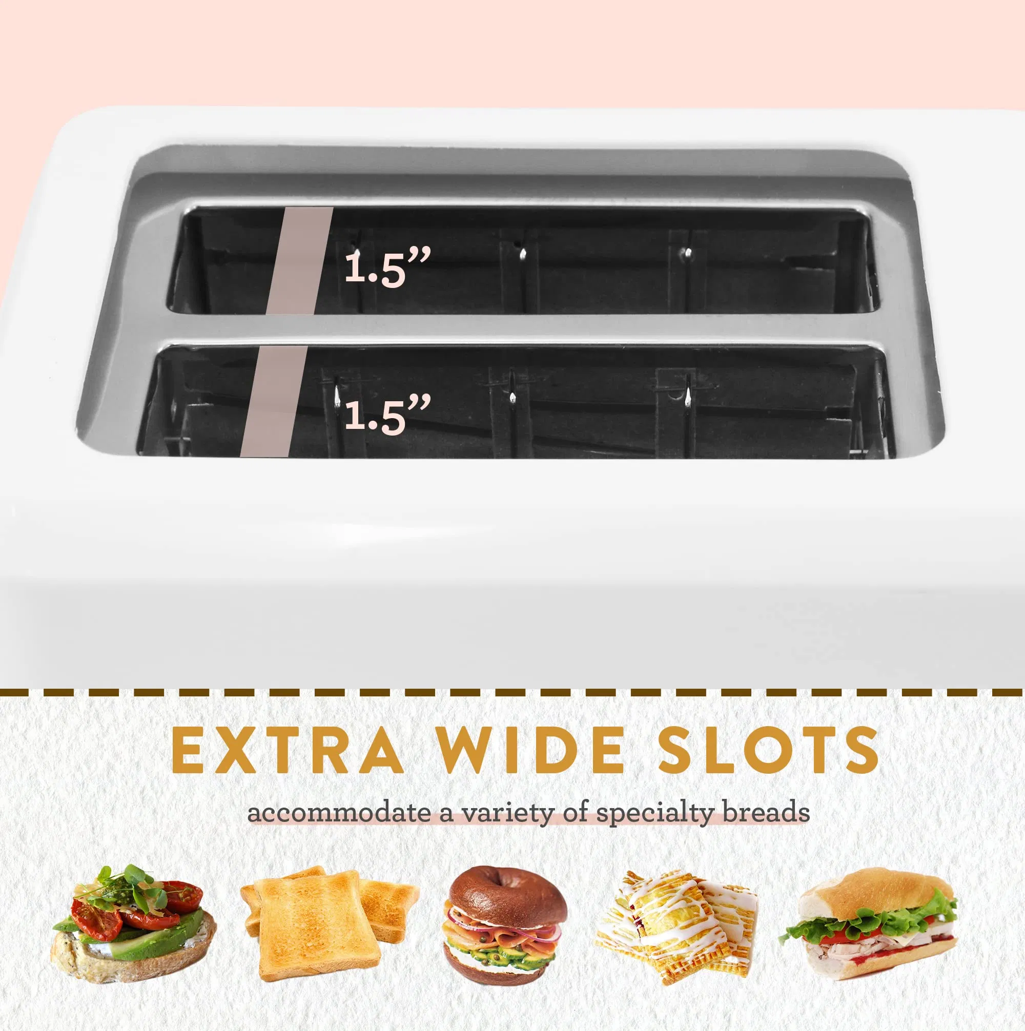Hot Sale White Snacks 7 Toast Settings Cancel Functions Cool Touch Toaster