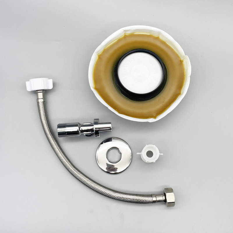 Construction Accessories Wc Installation Kit Toilet Gasket with Flexible Hose Angle Valves Toilet Fitting