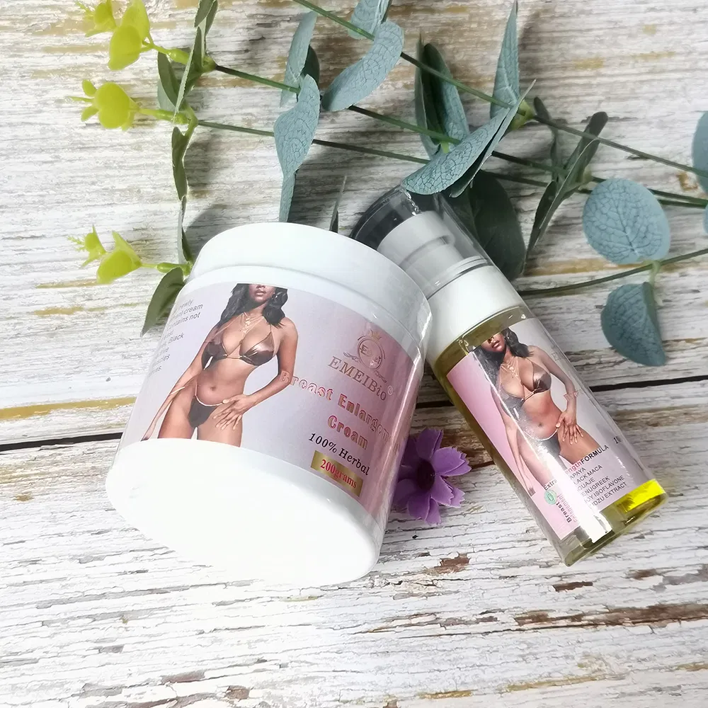Best 2 in 1 Herbal Organic No Side Effects 100% Effective Women Breast Massage Oil Plus Breast Enhancement Cream