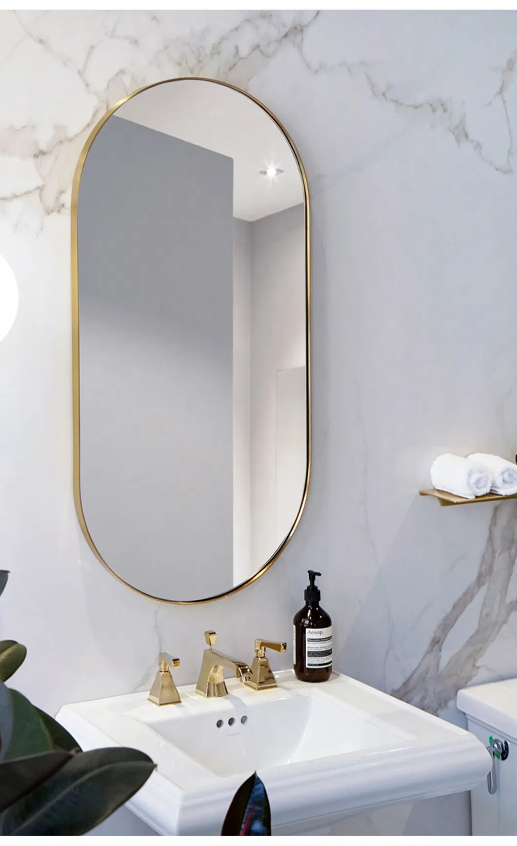 Factory Single Sided Silver Aluminium Makeup Wall Mounted Vanity Full Length Mirror